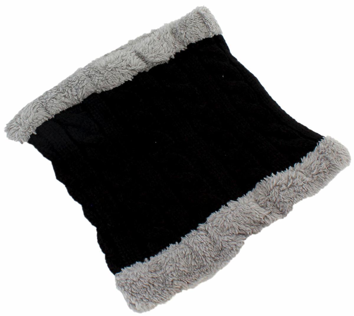 Bq52D Aptel Kepurė, šalikas (rinkinys) UNISEX SET Juodas