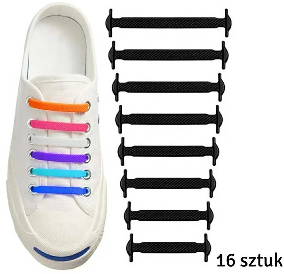 Da10A Silikoniniai batų raišteliai juodi