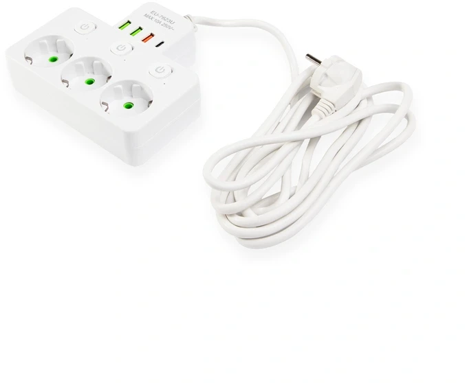 ATL DA714C Prailgintuvas 3 lizdai + 3xUSB + USB-C 3m