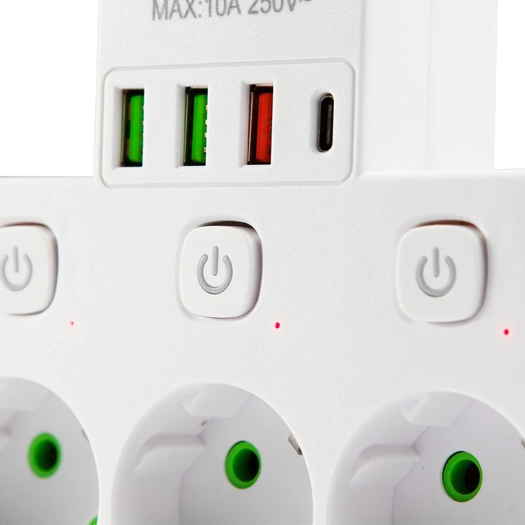 ATL DA714C Prailgintuvas 3 lizdai + 3xUSB + USB-C 3m