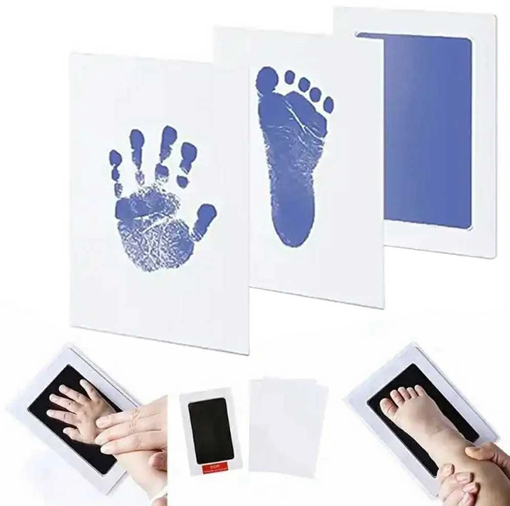 Kūdikio rankytės ir pėdutės atspaudo rinkinys DA82A 12,5x8 cm mėlynas