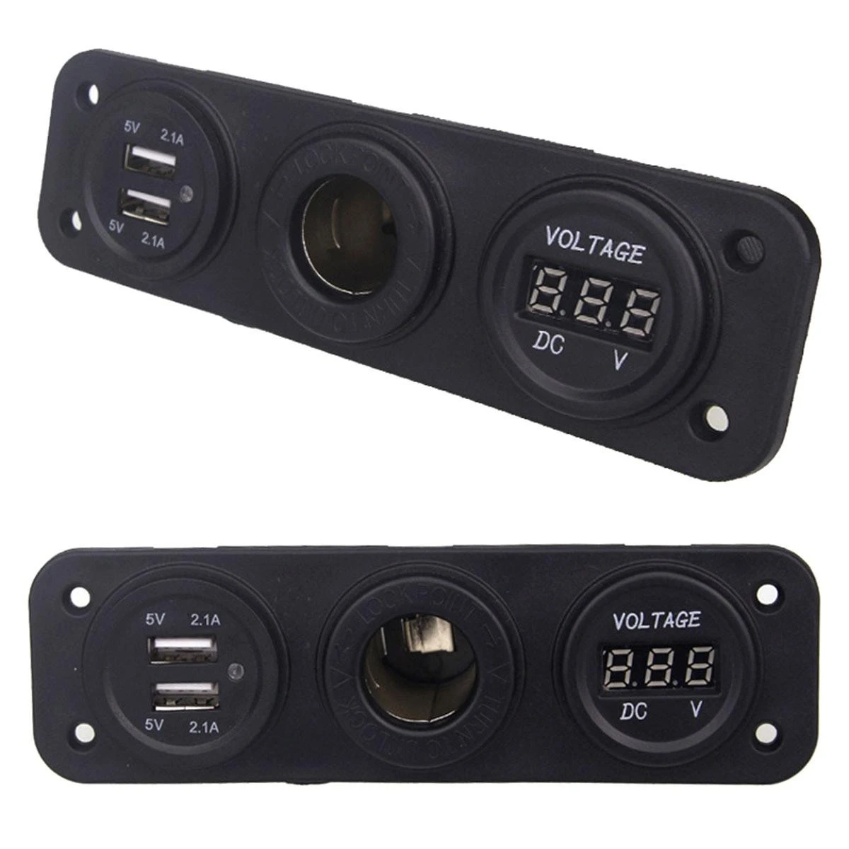 Pls37A 12V cigarečių degiklio lizdas su dviem 5V USB