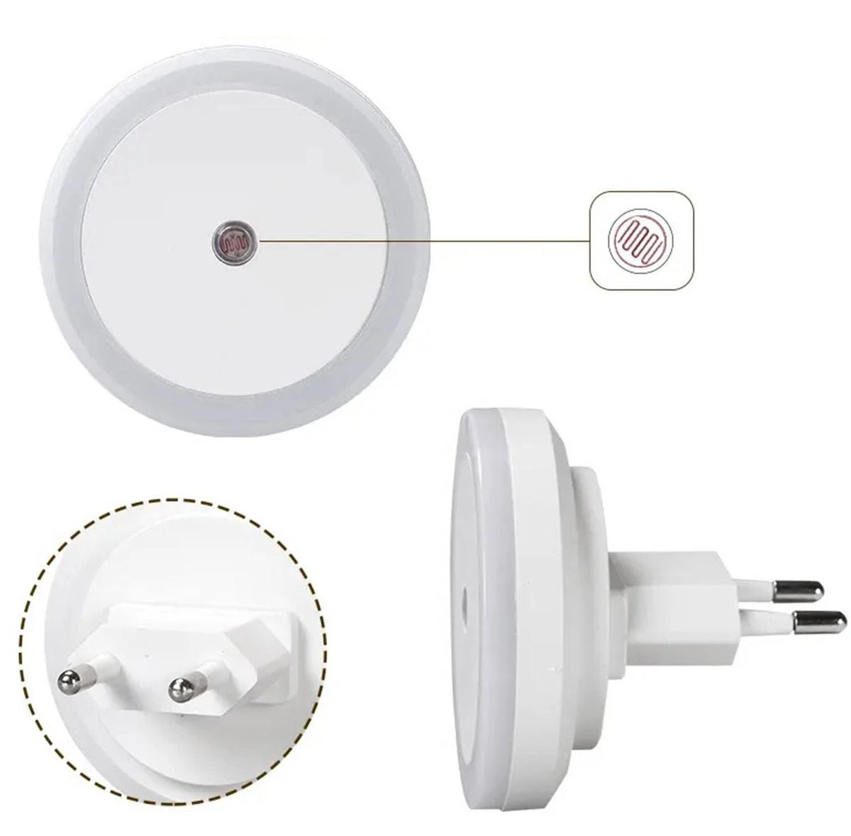Zd104 Blow LED naktinė lempa su prieblandos jutikliu