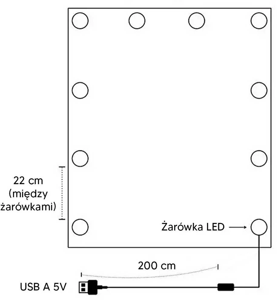 Aptel ATL ZD109 Lampki led na lustro 10vnt