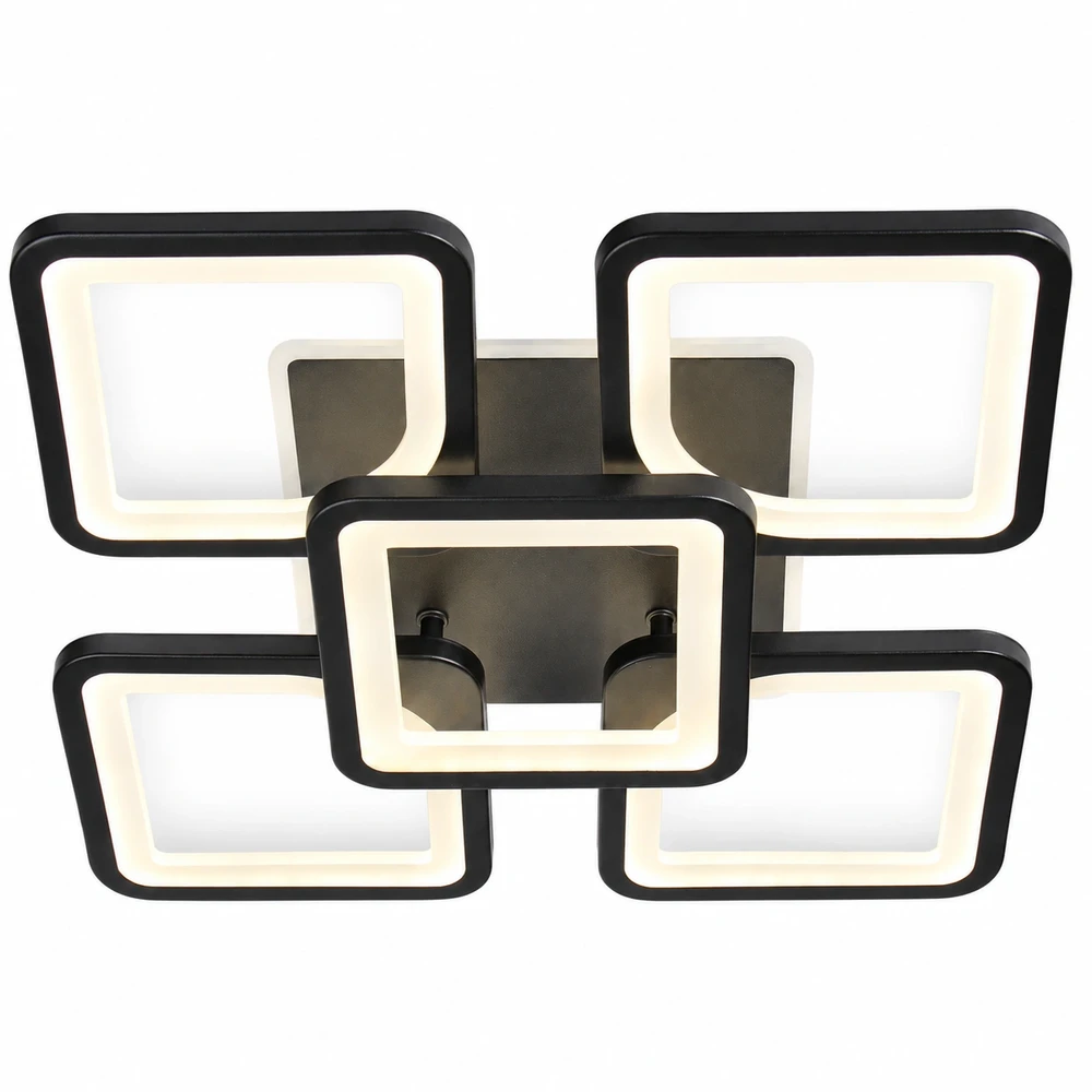 Lubinis šviestuvas ATL ZD214A Lampa sufitowa led rgb juoda + pilot + aplikacja