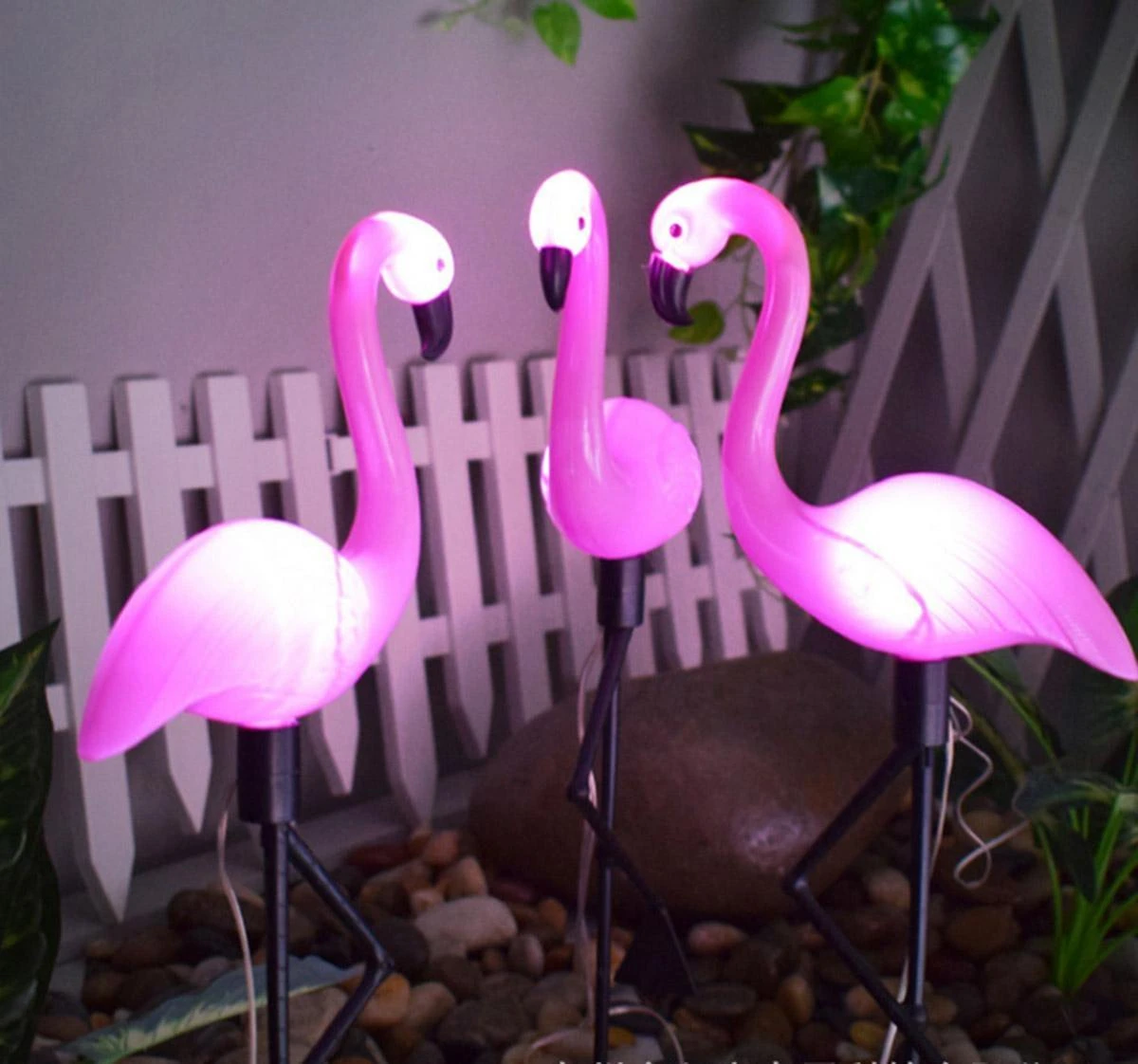 Zd50K LED saulės sodo lempos – flamingas