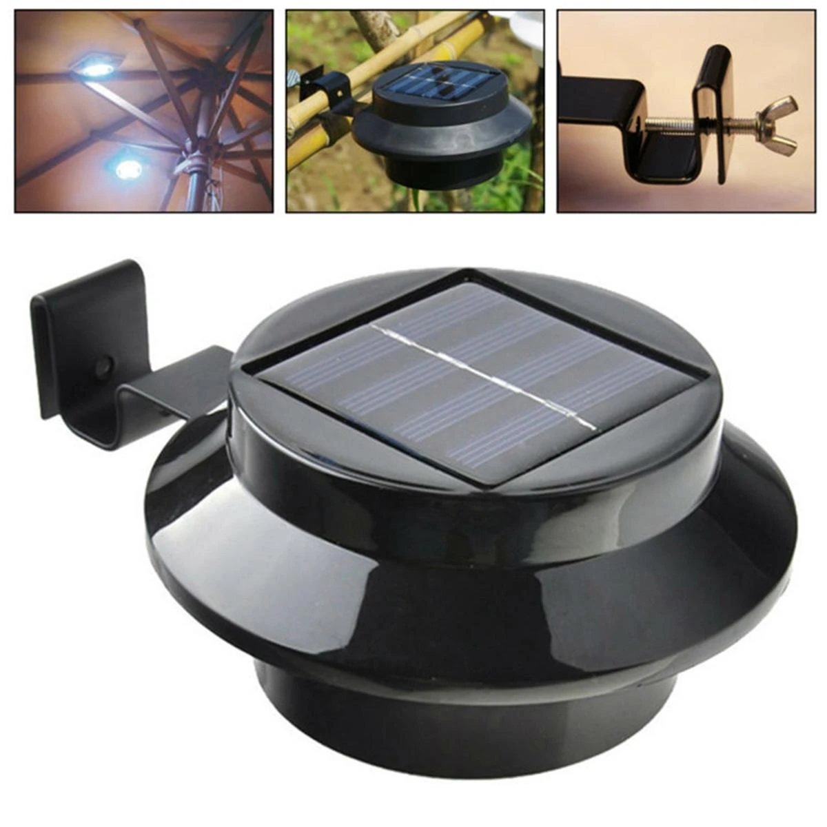 Creativehome ATL ZD52 saulės energija varomas sodo šviestuvas 3LED juodas