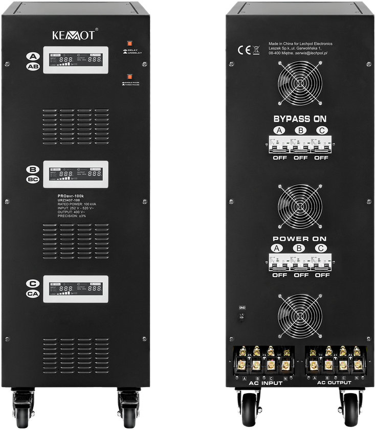 Automatinis trifazis įtampos reguliatorius KEMOT PROavr-100k