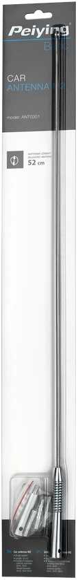 Automobilio antenos stiebas 52 cm su adapteriais