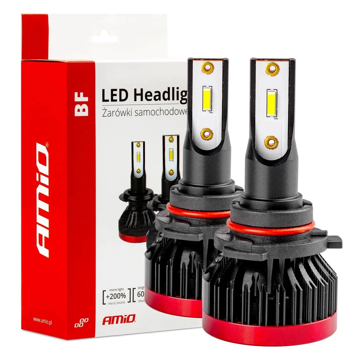 Amio HB4 9006 BF LED lempučių rinkinys su pakuote