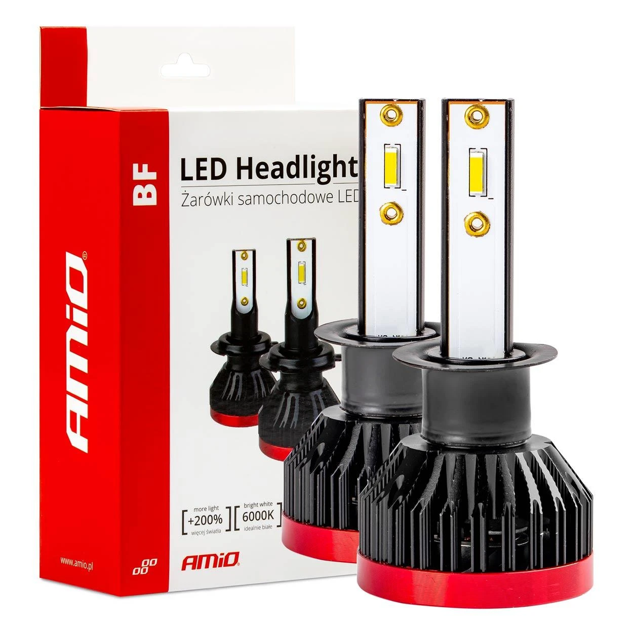 H1 LED lemputės su aušinimo radiatoriais