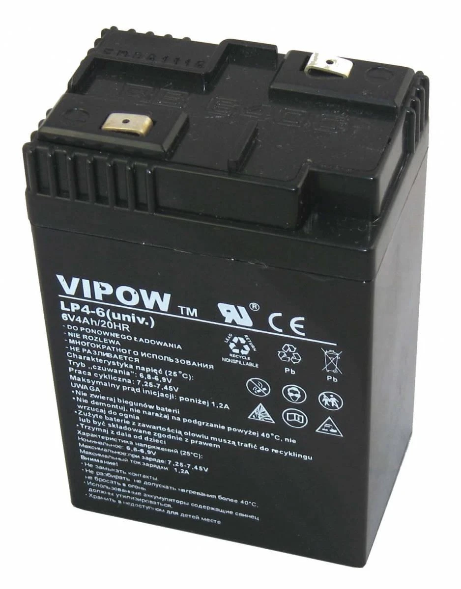 Švino akumuliatorius VIPOW 6V 4Ah