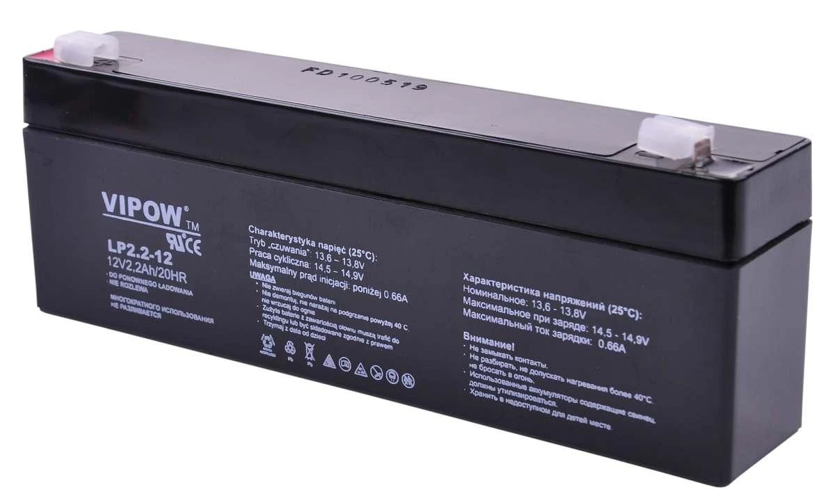 Švino akumuliatorius VIPOW 12V 2.2Ah