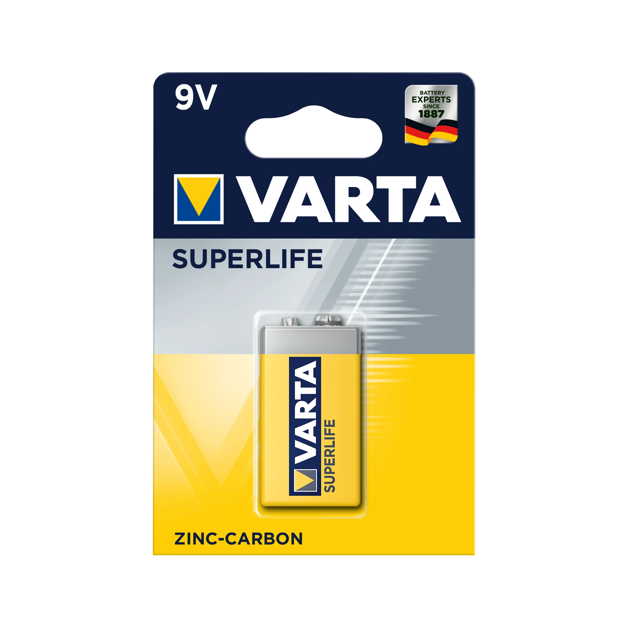 Varta Super Heavy Duty 9V 6F22 baterija, 1 vnt.