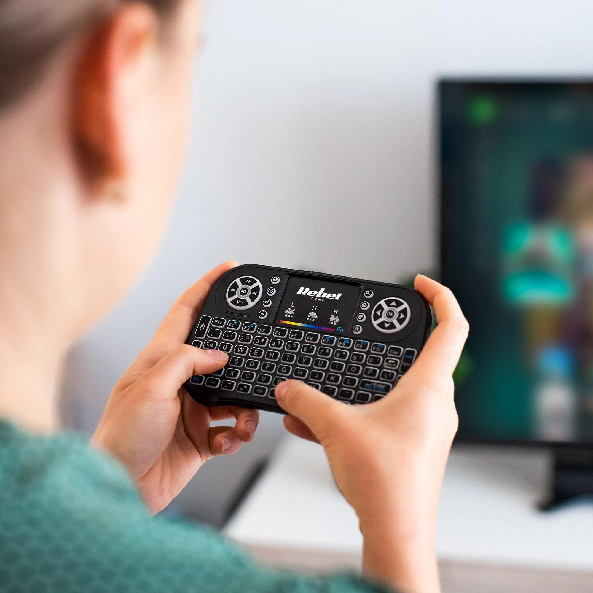 QUER Rebel Mini Q5 Smart TV BOX belaidė klaviatūra