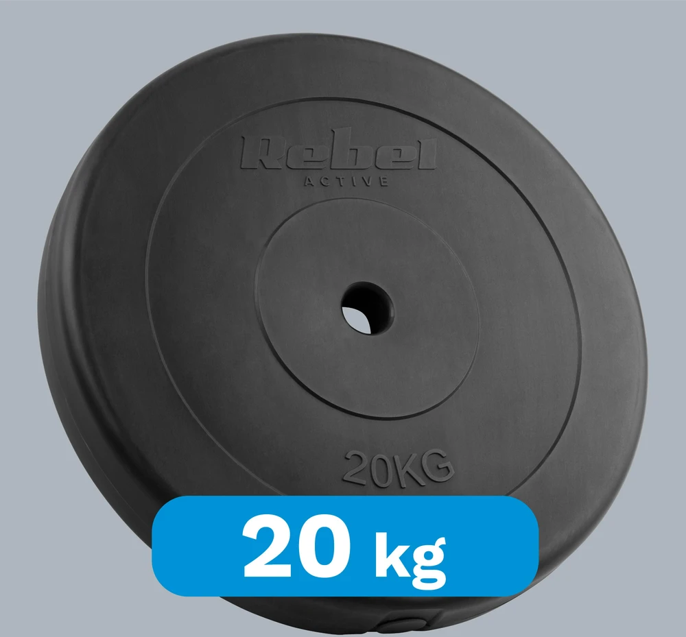 Bituminė apkrova 20kg, skylė 31mm, klasikinis diskas, REBEL ACTIVE