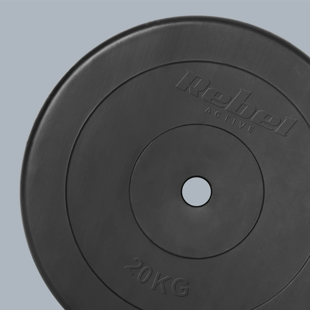 Bituminė apkrova 20kg, skylė 31mm, klasikinis diskas, REBEL ACTIVE