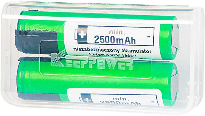 85-598# 18650 ličio jonų akumuliatoriai, 2 vnt., 2600 mAh, 3,6 V, „Sony“ / „Murata“ + dėžutė