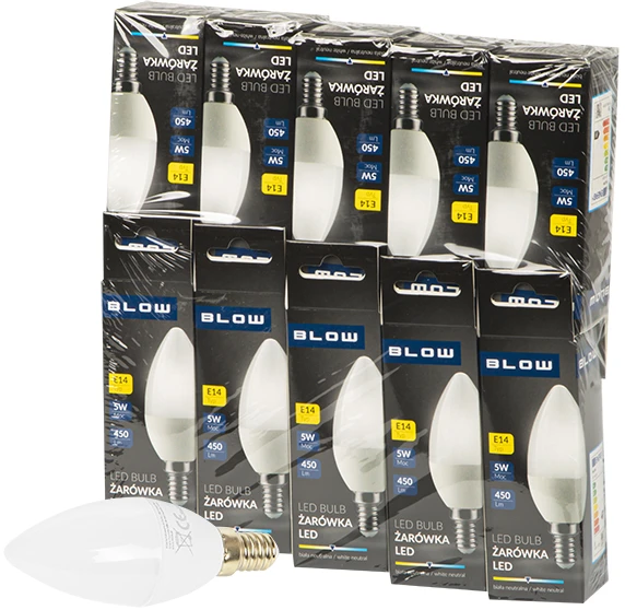 Blow LED lemputė E14 C37 ECO 5W - 10vnt