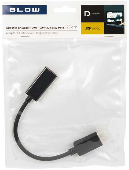 Blow Adapteris HDMI lizdas - DISPLAY PORT kištukas 0.2m