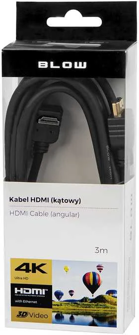 HDMI - HDMI Blow kabelis 3m Kampinis