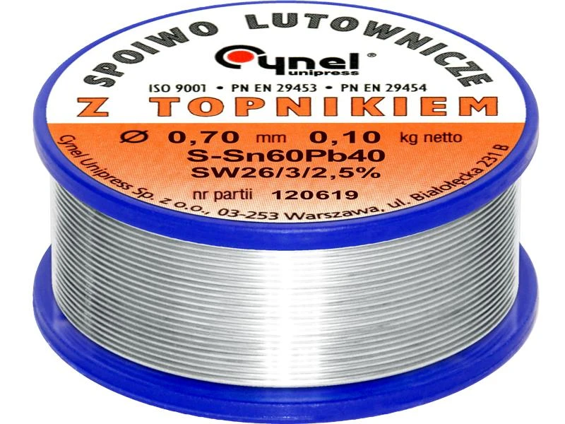 9632# Lydmetalis su fliusu CYNEL Sn60Pb40 SW26 0.70mm 100g