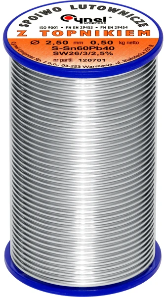 Lydmetalis su fliusu 2.5mm 500g Sn60Pb40 CYNEL