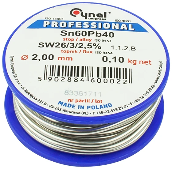 Cynel CYNA 2.0mm SZPULA 100g Sn60Pb40