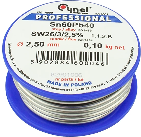 9678# Lydmetalis su fliusu CYNEL LC60-FSW26 2.50mm 100g