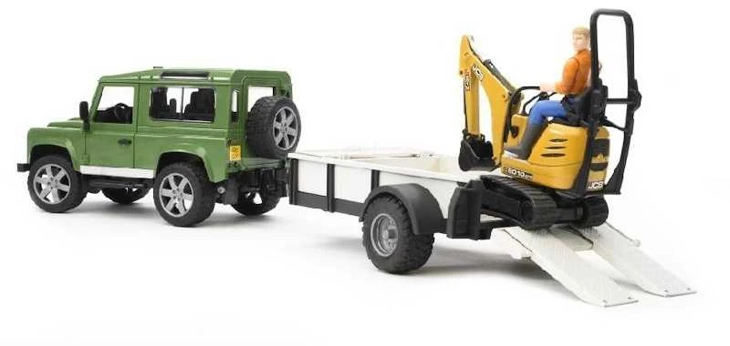 BRUDER sunkvežimis Land Rover ir eskavatorius su darbuotoju, 2593