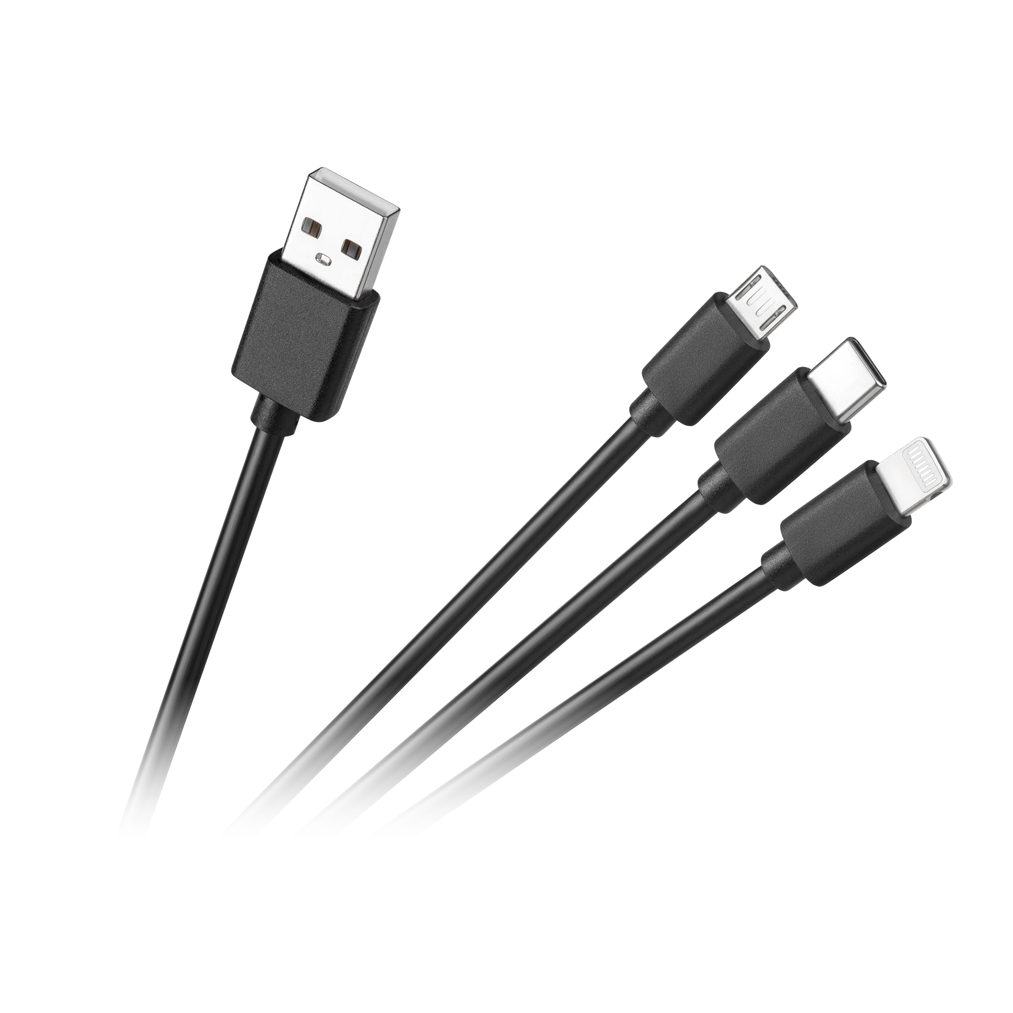 CABLETECH 3in1 jungiamasis kabelis USB A - micro - C - žaibas 1.2m