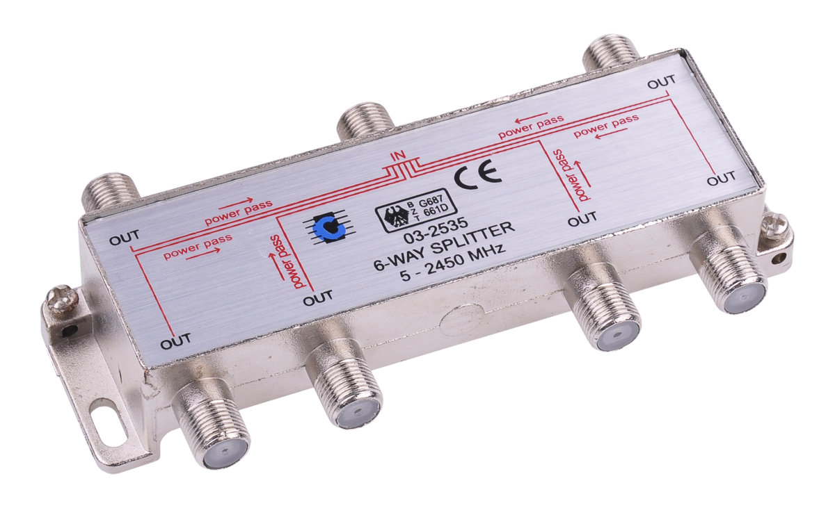 Cabletech 6 krypčių skirstytuvas 5-2450MHz