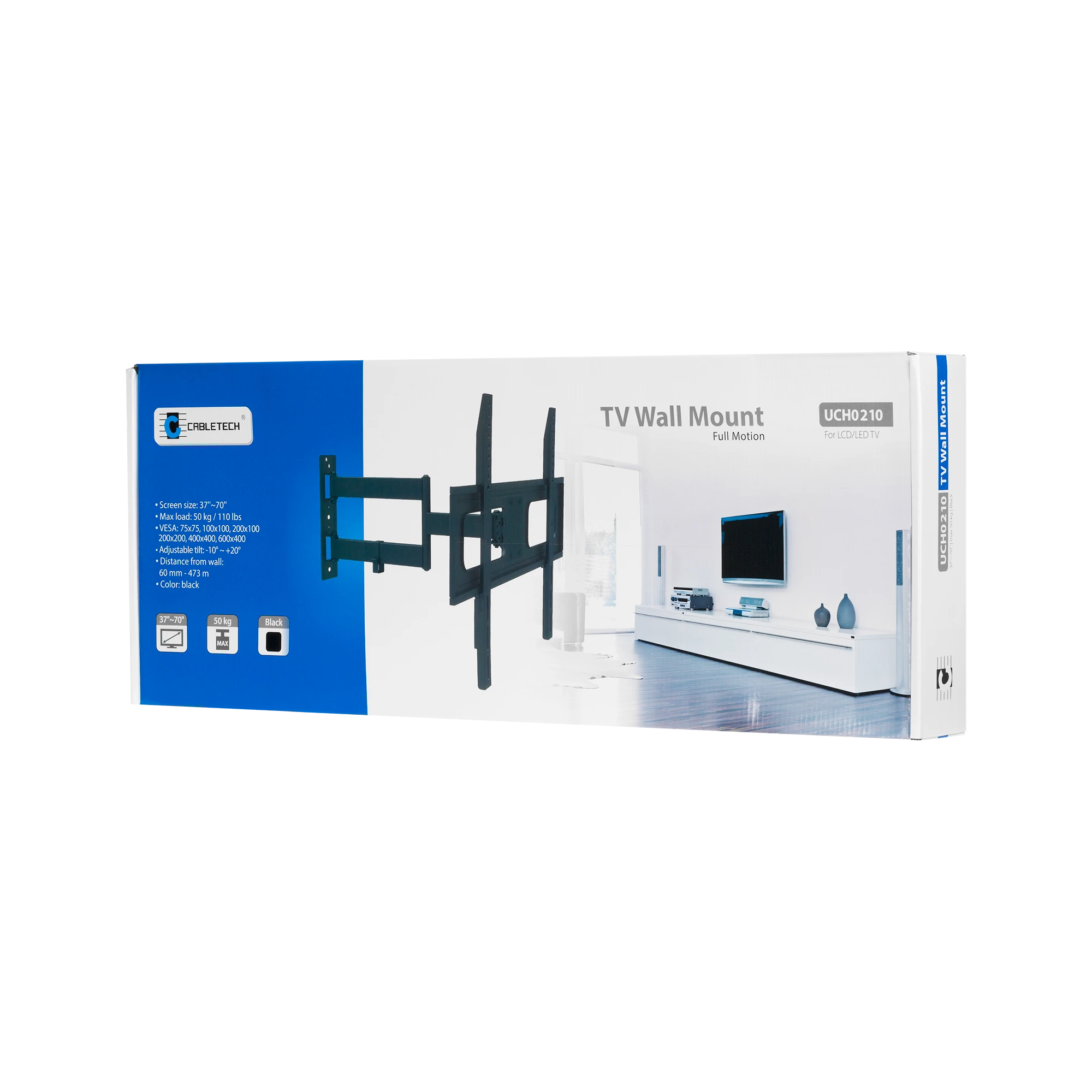 Cabletech Laikiklis sieninis reguliuojamas TV 37-70" (maks. 50kg)