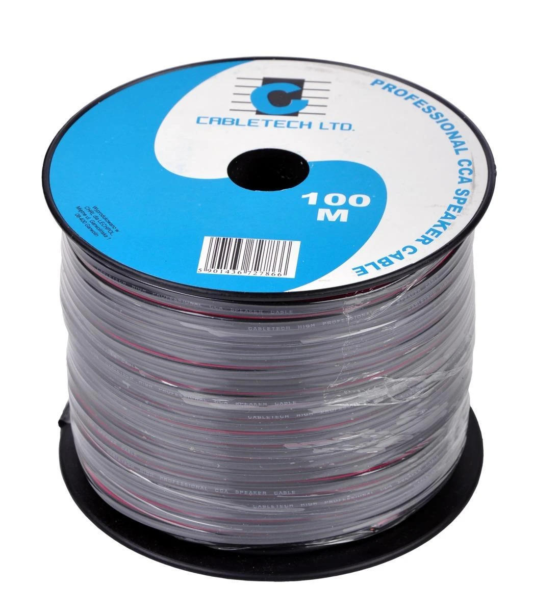 Cabletech Laidas kolonėlėms 2x0.16mm² juodas/raudonas, laidininkas CCA (variuotas aliuminis)