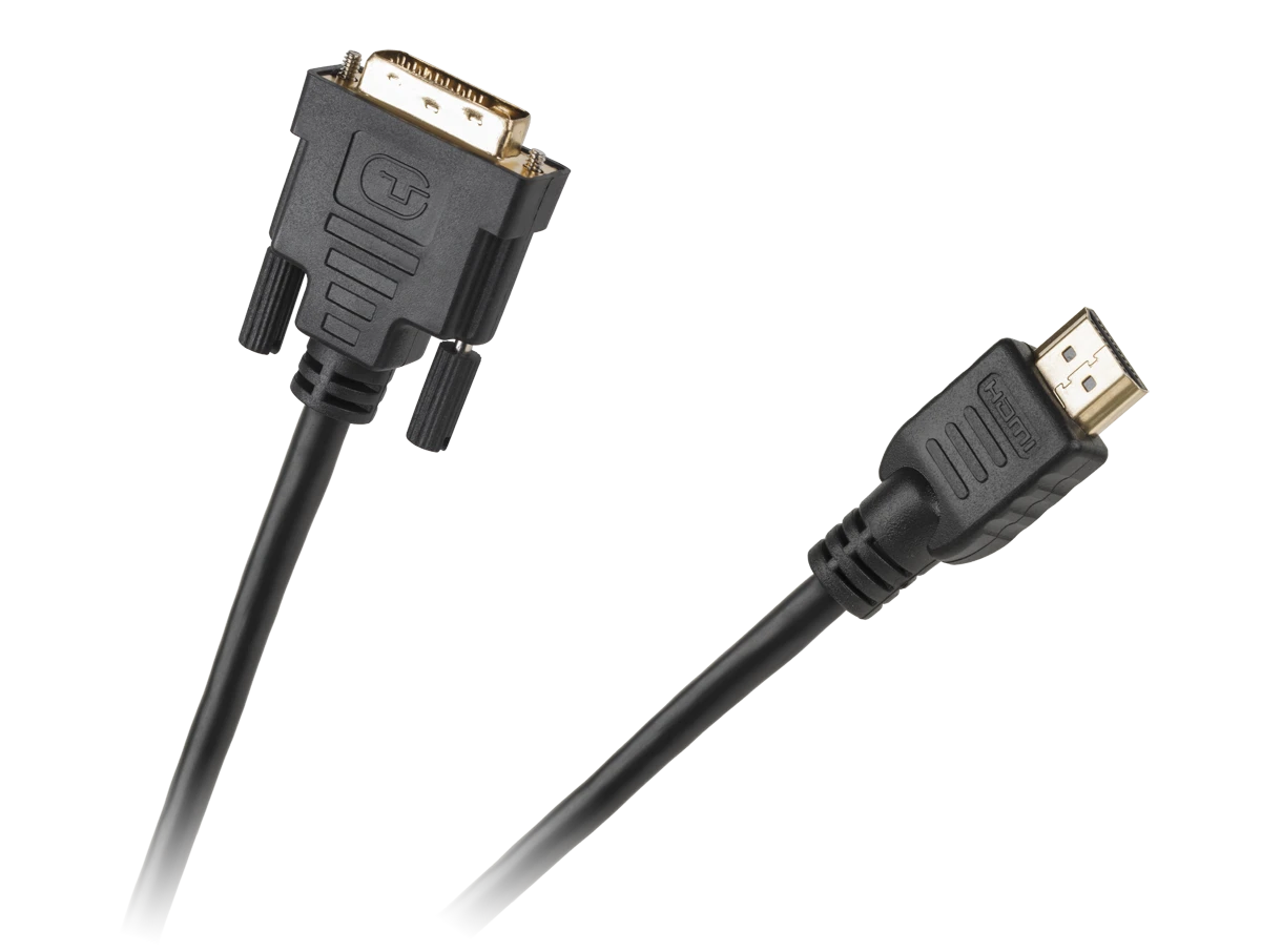 DVI-D į HDMI kabelio jungčių vaizdas