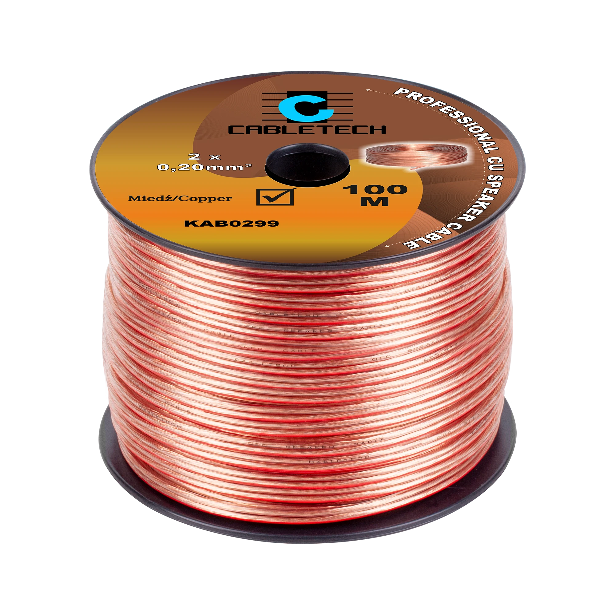 Cabletech kolonėlių laidas 2x0.2mm 100m ritėje