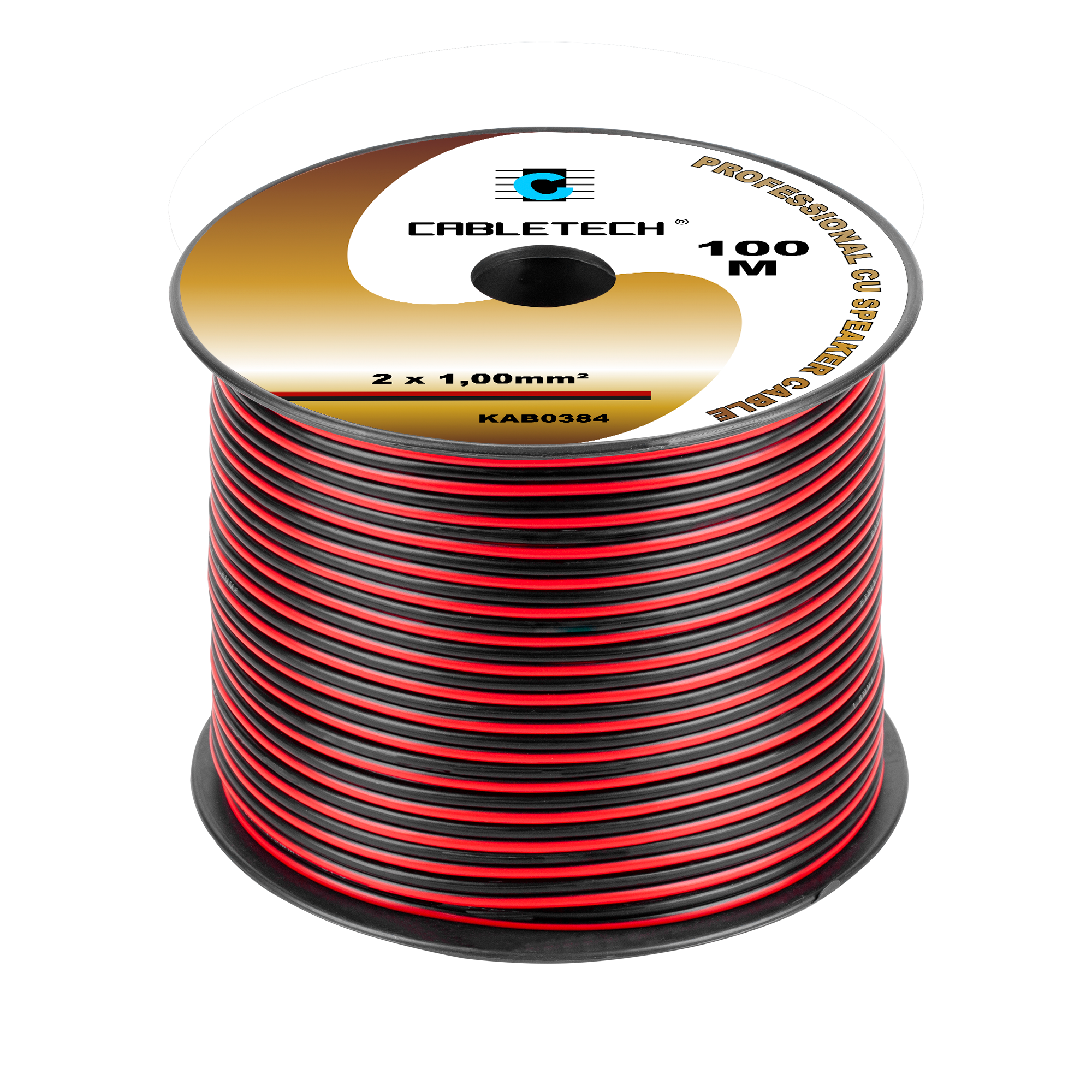 Cabletech Laidas kolonėlėms 2x1.0mm² juodas/raudonas (varinis)