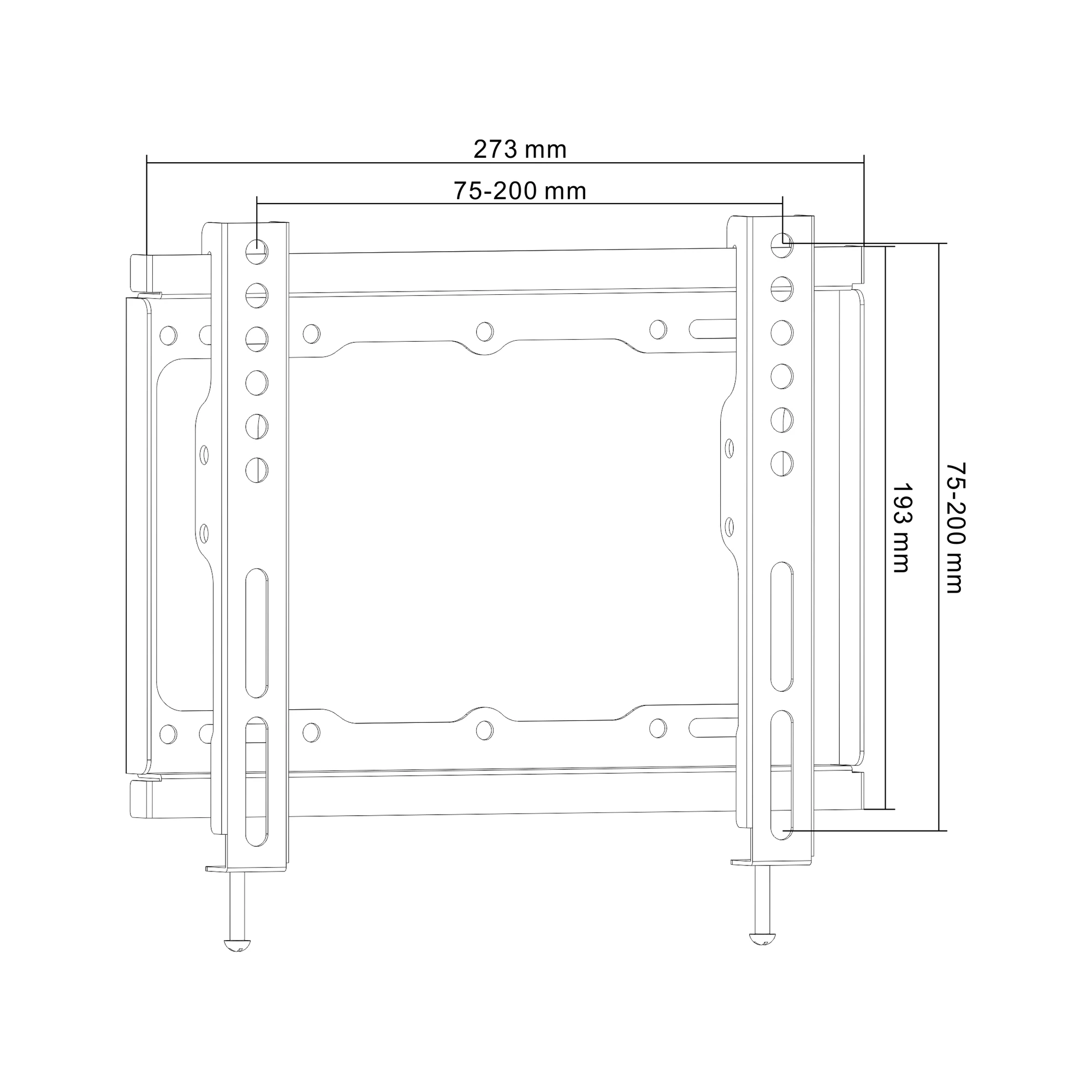 Cabletech Laikiklis sieninis fiksuotas TV 23-42" (maks. 40kg)