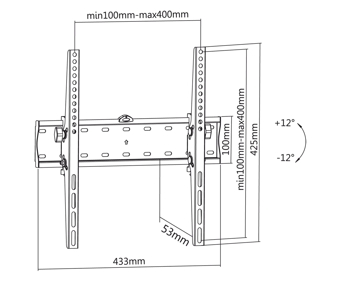 Cabletech UCH0193 Laikiklis LED/LCD/Plasma TV 32-55", iki 40kg