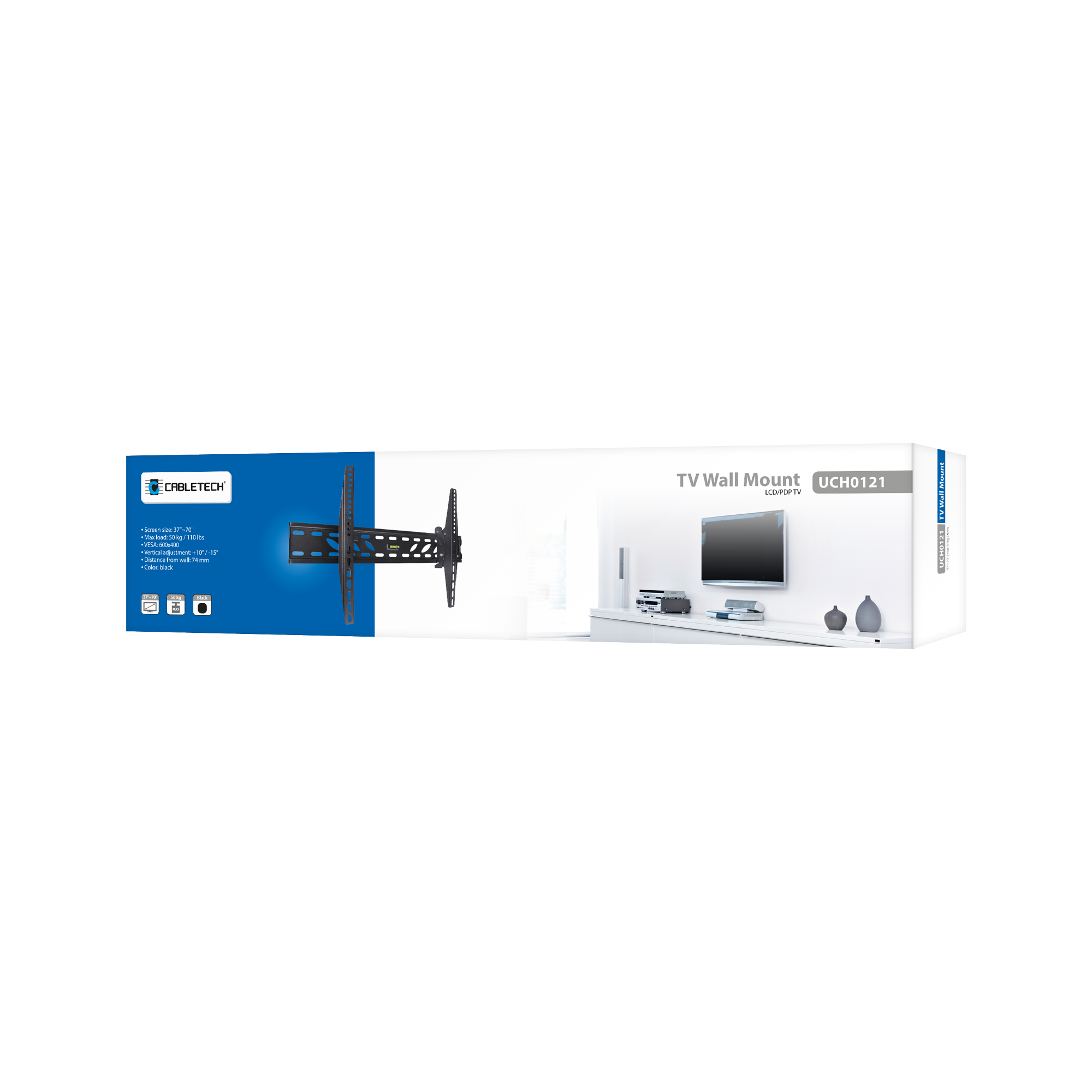 Cabletech Sieninis laikiklis Basic 37-70 colių juodas LCD/PDP LP09