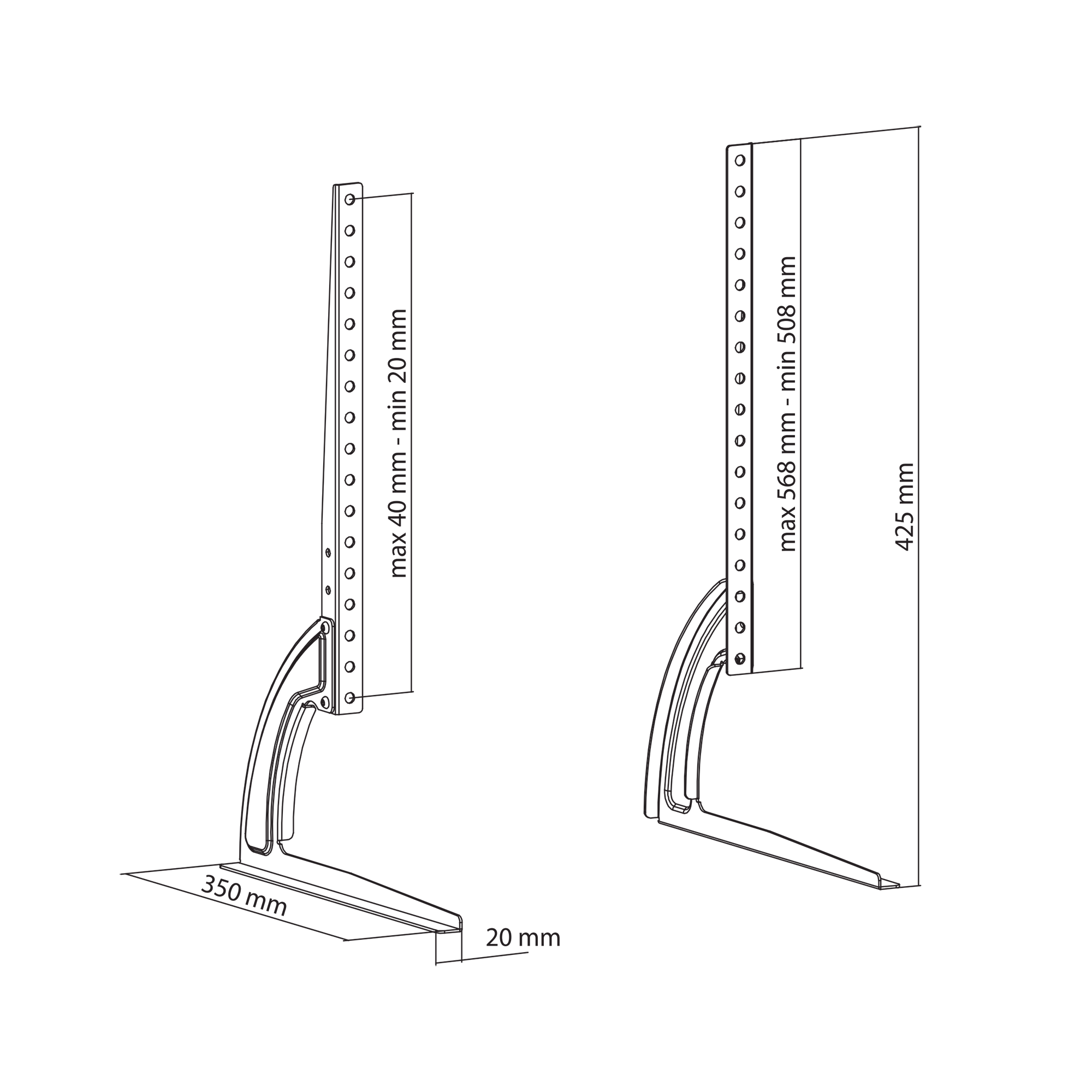 Cabletech Stovas - universalios kojelės televizoriui 27"-60"
