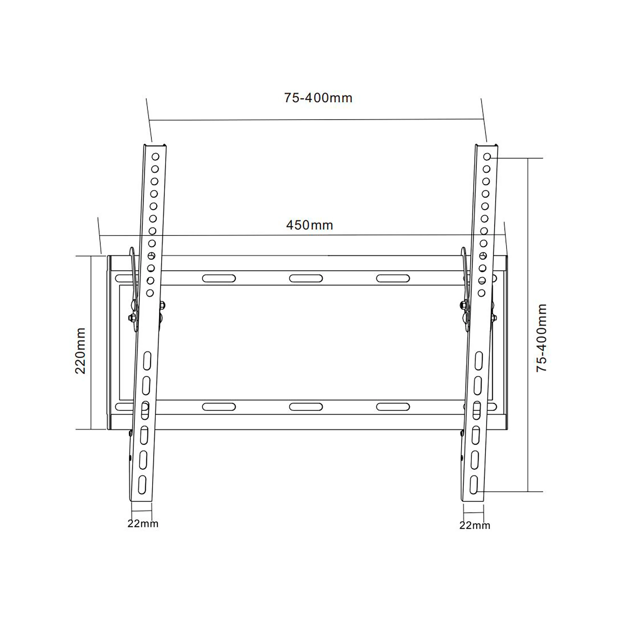Cabletech Laikiklis sieninis pakreipiamas TV 32-55" (maks. 35kg)