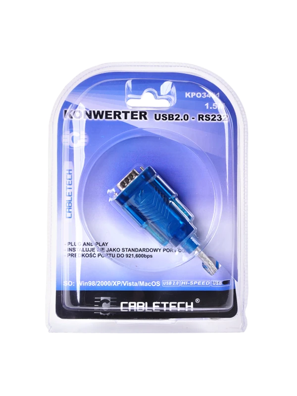 Cabletech USB 2.0 - RS232 konverterio kabelis (DB9M)