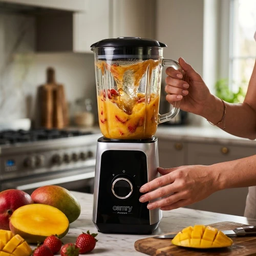 Adler Camry | Maišytuvas | CR 4077 | Tabletop | 500 W | Jar material Glass | Jar capacity 1.5 L | Ice crushing | Juodas/Nerūdijantis plienas