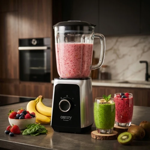 Adler Camry | Maišytuvas | CR 4077 | Tabletop | 500 W | Jar material Glass | Jar capacity 1.5 L | Ice crushing | Juodas/Nerūdijantis plienas