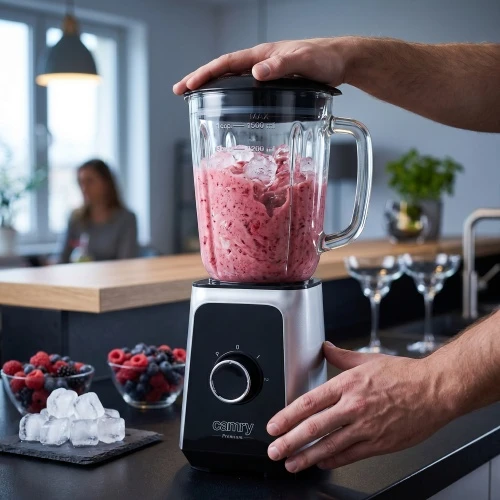 Adler Camry | Maišytuvas | CR 4077 | Tabletop | 500 W | Jar material Glass | Jar capacity 1.5 L | Ice crushing | Juodas/Nerūdijantis plienas