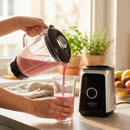 Adler Camry | Maišytuvas | CR 4077 | Tabletop | 500 W | Jar material Glass | Jar capacity 1.5 L | Ice crushing | Juodas/Nerūdijantis plienas
