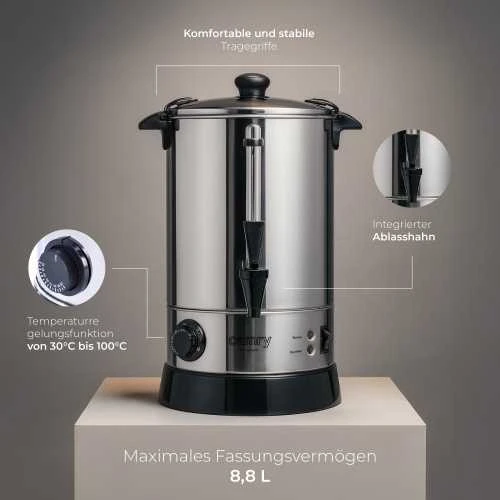 Virdulys Camry | Boiler | CR 1267 | Electric | 950 W | 8.8 L | Nerūdijantis plienas | Nerūdijantis plienas
