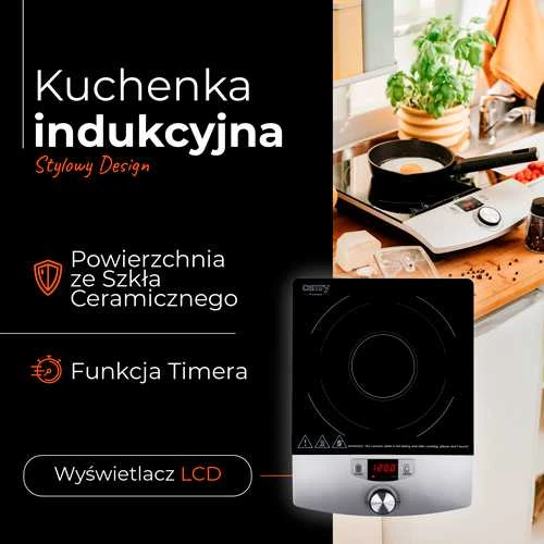 Kaitlentė Adler Camry Cooker Indukcija | CR 6515 | Degiklių / virimo zonų skaičius 1 | Juodas/Sidabrinis | Indukcija