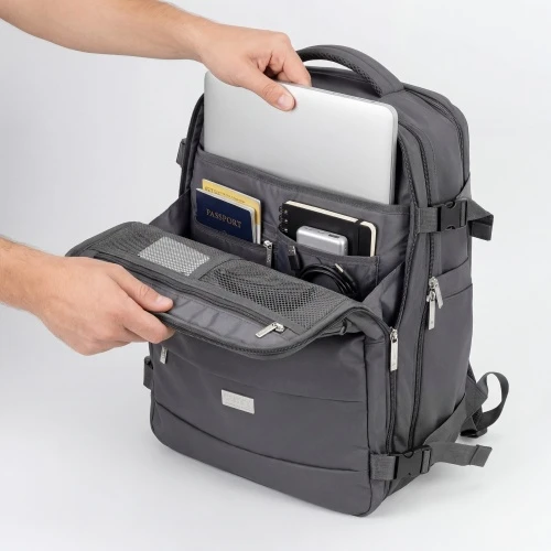 Camry CR 6880 dark pilkas Kuprinė biznesowo-sportowy on-board free size 40x20x30 cm, 24l, 3 komory, 11 kieszeni, laptop 17